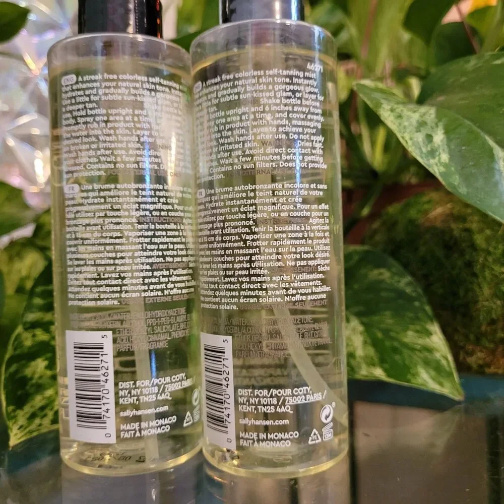 2 Pack Sally Hansen Airbrush Legs Tanning Water, 6.7 fl oz Spray Tan Self Tanner